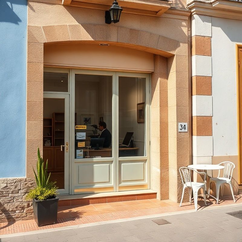 Fachada de la oficina editorial de Astropecho en el centro de Murcia